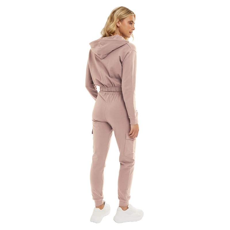 Womens Lotus Lounge Jacket And Pants Set Dusky Pink - Image 2