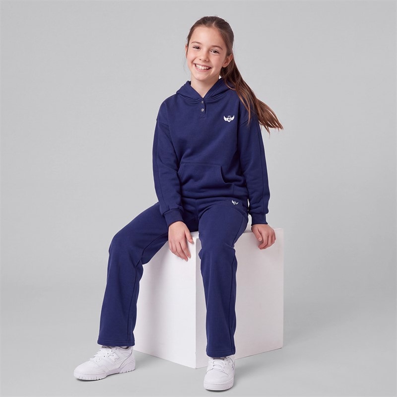 Girls Avery Hoodie And Loose Fit Joggers Tracksuit Navy Peony - Image 3