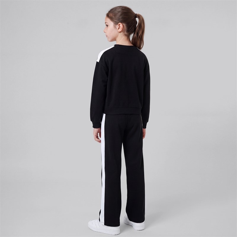 Girls Lois Sweatshirt And Joggers Tracksuit Jet Black - Image 2