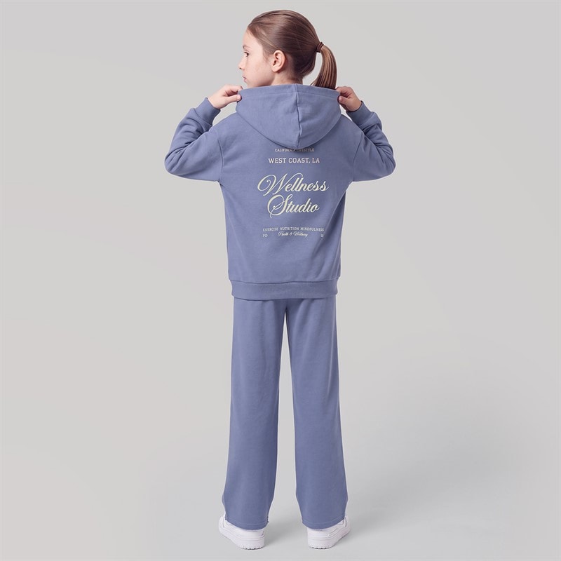 Girls Nola Hoodie And Loose Fit Joggers Tracksuit Blue - Image 2