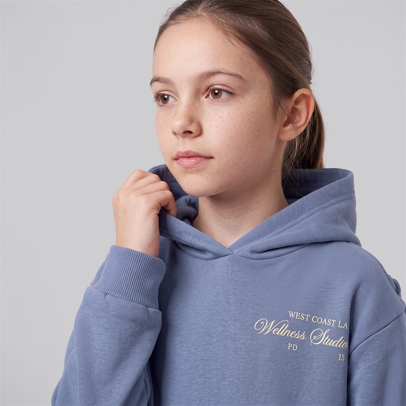 Girls Nola Hoodie And Loose Fit Joggers Tracksuit Blue - Image 3