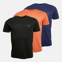 Mens Forbes Three Pack T-Shirts Black/Indigo/Rust