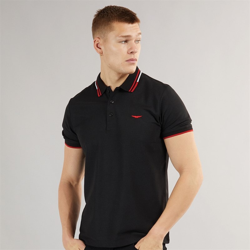 883 Police Mens Catterick Polo Shirt Black