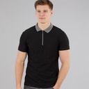 Mens Snape Quarter Zip Polo Shirt Black