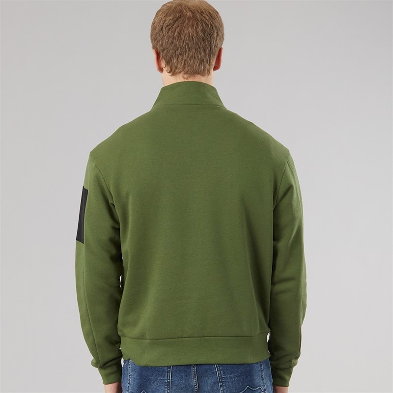 Mens Neovista Quarter Zip Sweatshirt Khaki - Image 2