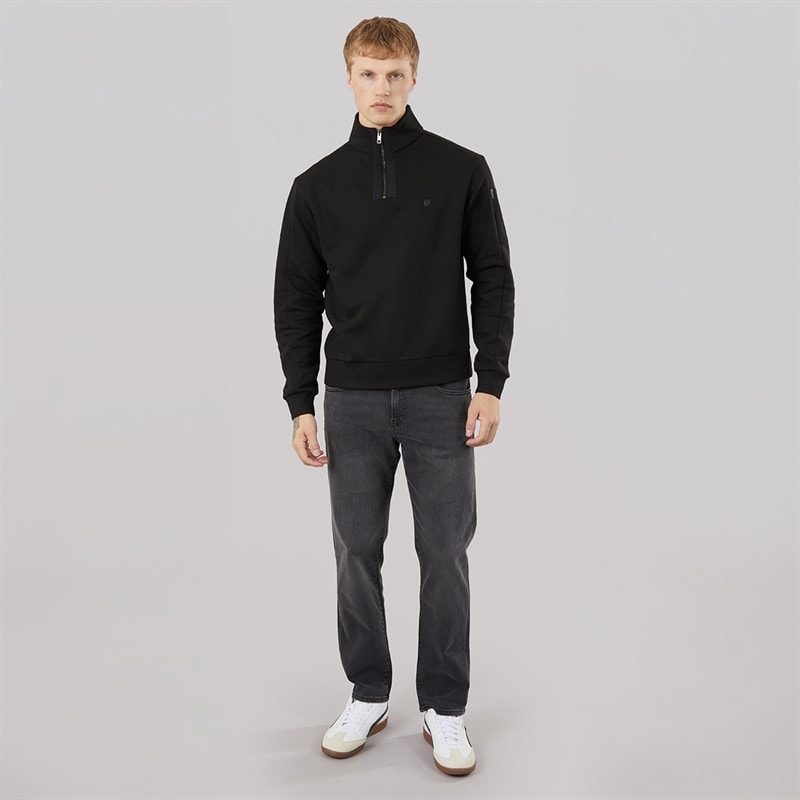Mens Neovista Quarter Zip Sweatshirt Black - Image 4