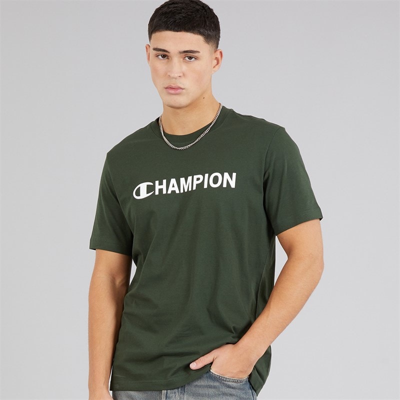 Mens Graphic Shop Logo T-Shirt Military Green - Image 1