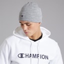 Mens Logo Beanie Hat Heather Grey
