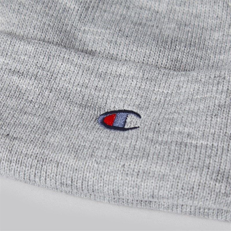Mens Logo Beanie Hat Heather Grey - Image 2