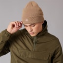 Mens Logo Beanie Hat Beige