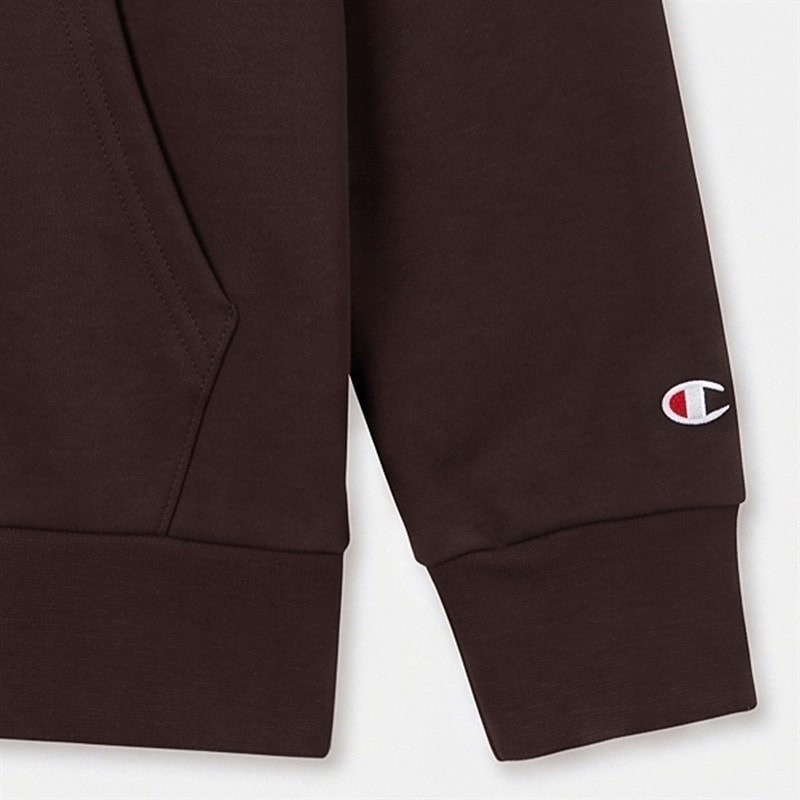 Junior Core Heritage Logo Hoodie Chocolate - Image 3