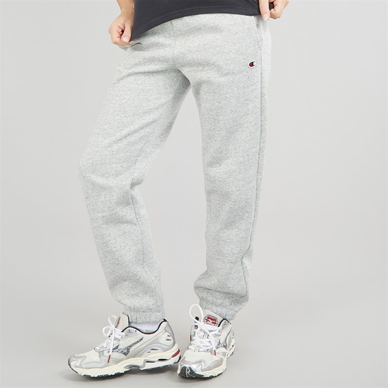 Champion Womens Core Icons Heritage Logo Cuff Joggers Light Grey