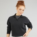 Womens Icons Wash Logo Polo Neck Sweatshirt Black