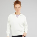 Womens Icons Wash Logo Polo Neck Sweatshirt White
