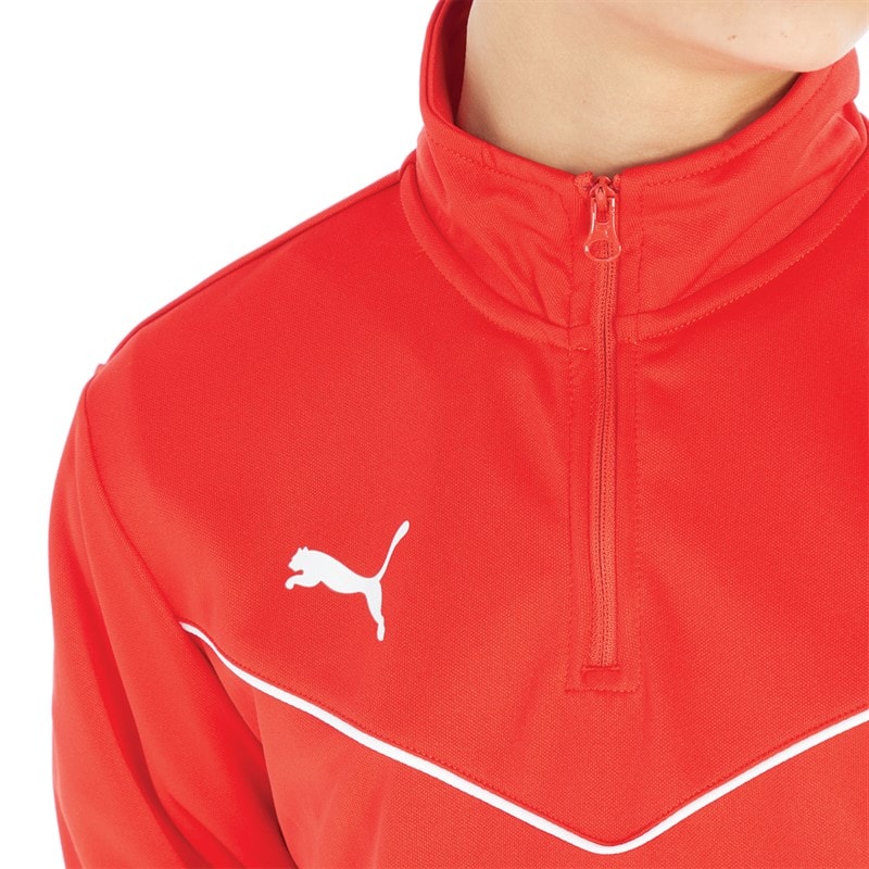 Boys teamRISE Training 1/4 Zip Top Puma Red/Puma White - Image 3