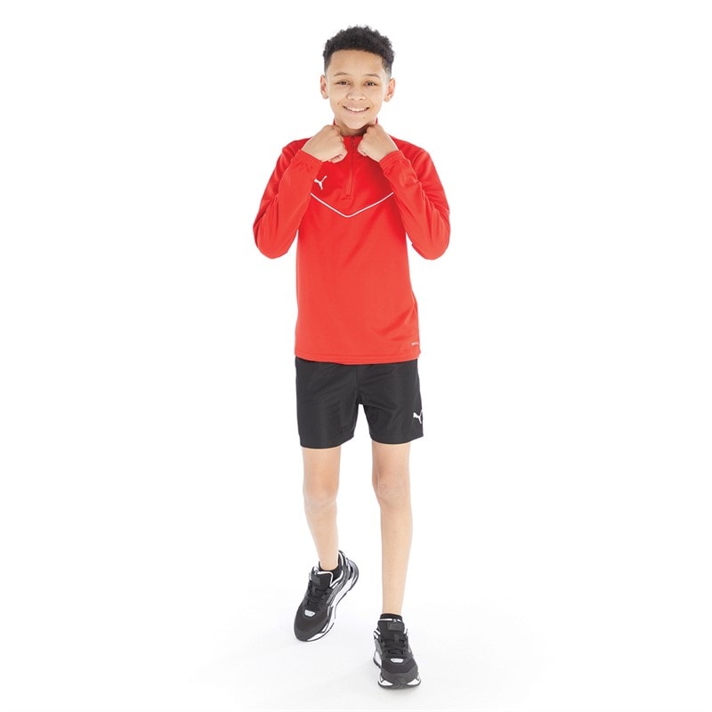 Boys teamRISE Training 1/4 Zip Top Puma Red/Puma White - Image 4