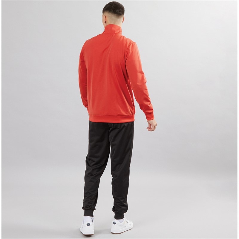 Mens Piping Poly Tracksuit Red Fire - Image 2