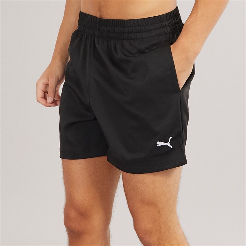 Mens Essentials Small Logo 5 Inch Woven Shorts Puma Black - Image 2