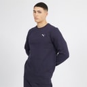 Mens Essentials Small Logo Crew Sweatshirt New Navy