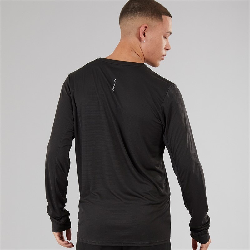Mens Run Favorite Long Sleeve Running Top Puma Black - Image 2