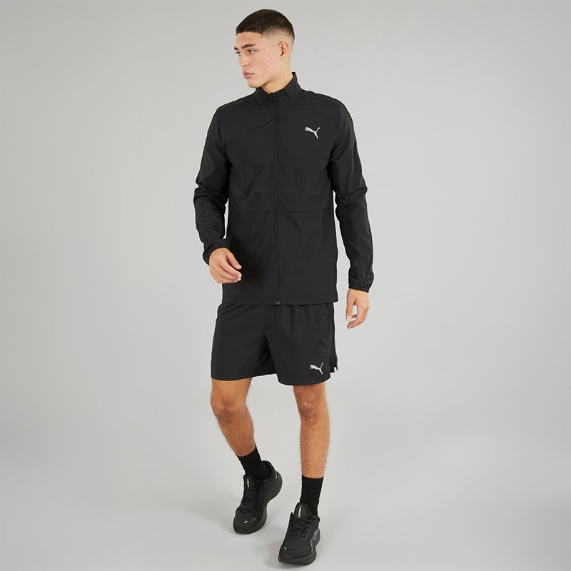 Mens Run Favorite Woven Running Jacket Puma Black - Image 3