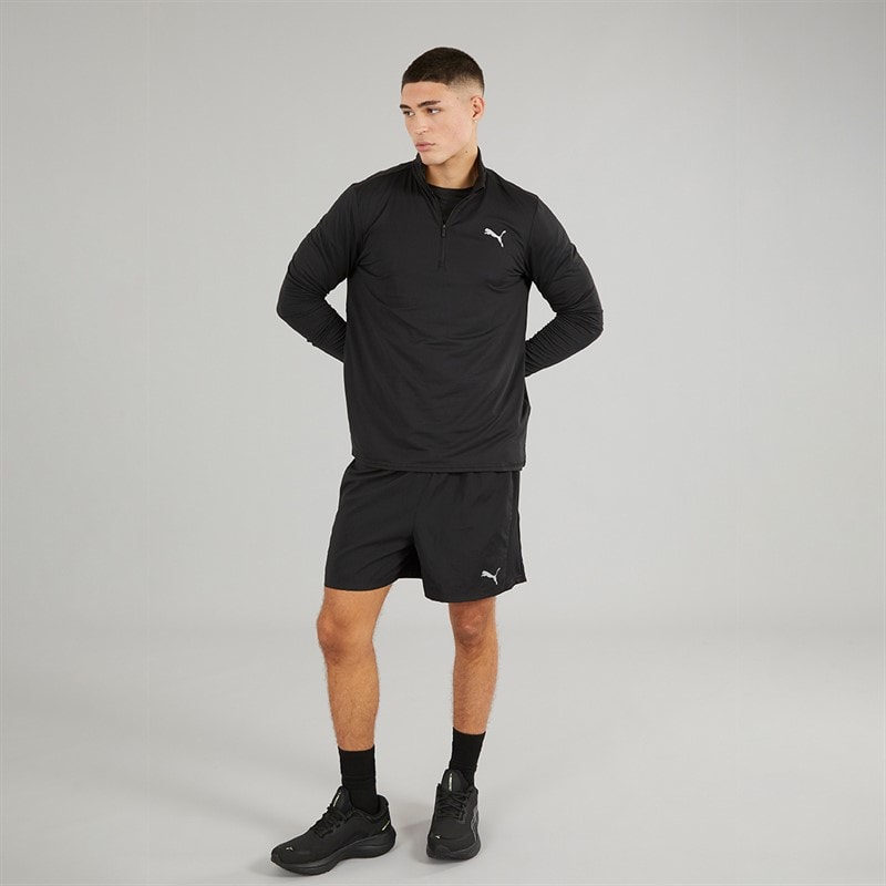 Mens Run Favorite 1/4 Zip Running Top Puma Black - Image 3