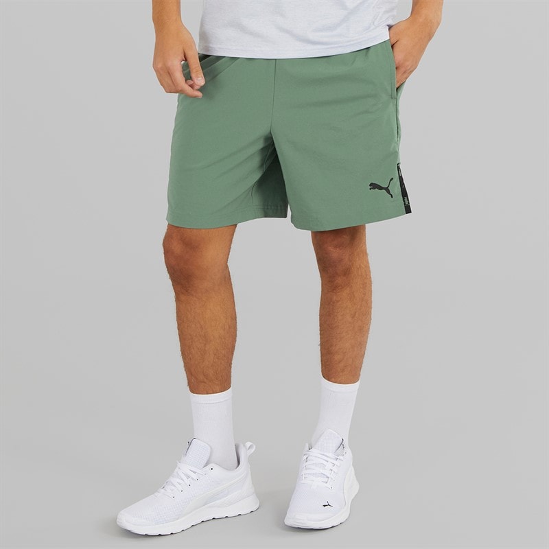 Puma Mens Woven 7 Inch Shorts Eucalyptus