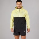 Mens Run Lightweight Marble Running Jacket Black/Yellow