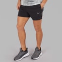 Mens Puma Fit Ultrabreathe Stretch 5 Inch Marble Training Shorts Black/Grey/Purple