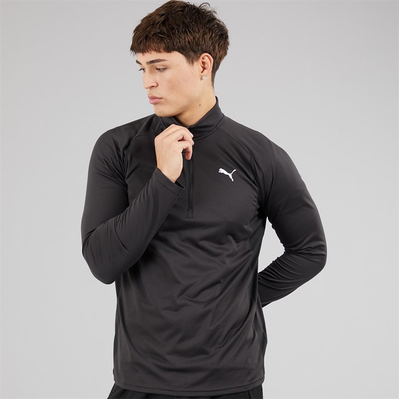 Mens Train All Day Tech 1/4 Zip Training Top Puma Black - Image 3