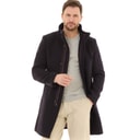 Mens Premium Funnel Neck Car Coat Navy