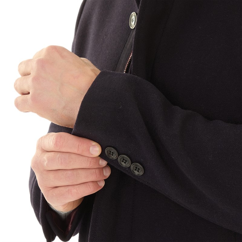 Mens Premium Funnel Neck Car Coat Navy - Image 3
