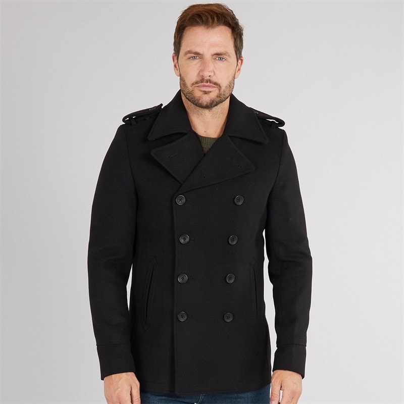 Mens DB Slim Fit Reefer Jacket Black - Image 3