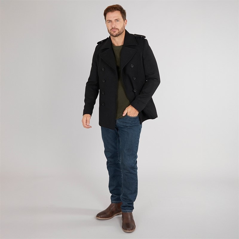 Mens DB Slim Fit Reefer Jacket Black - Image 4