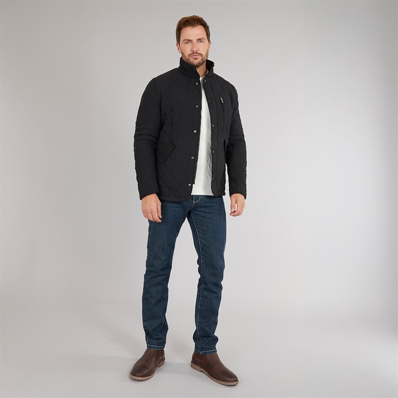 Mens Prima Quilted Jacket Black - Image 4