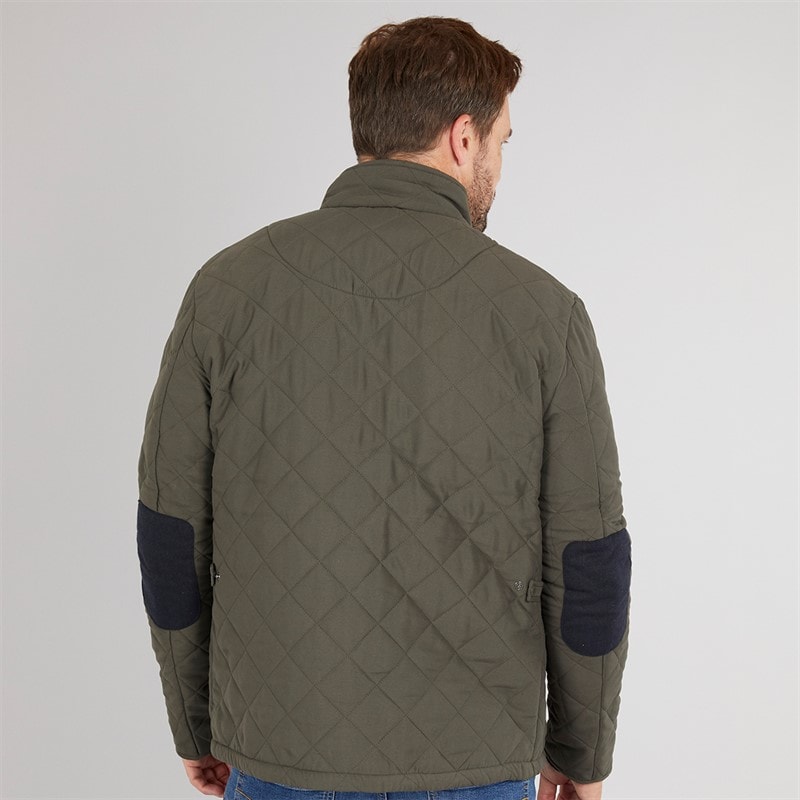 Mens Prima Quilted Jacket Olive - Image 2