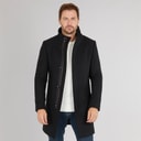 Mens Premium Funnel Neck Car Coat Black