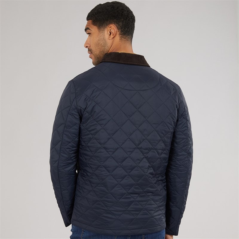 Mens Midweight Quilted Coat Navy - Image 2