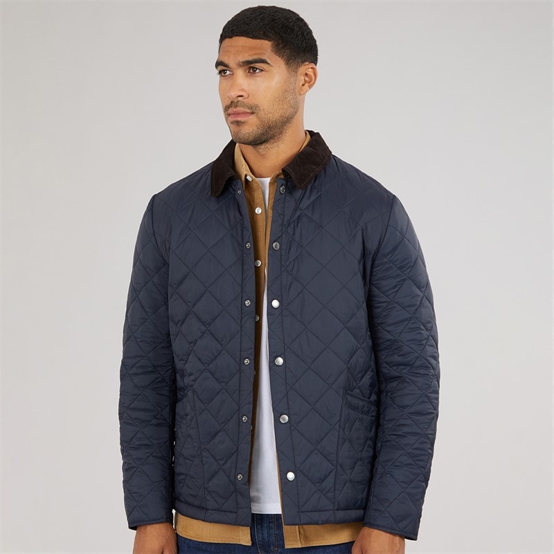 Mens Midweight Quilted Coat Navy - Image 3