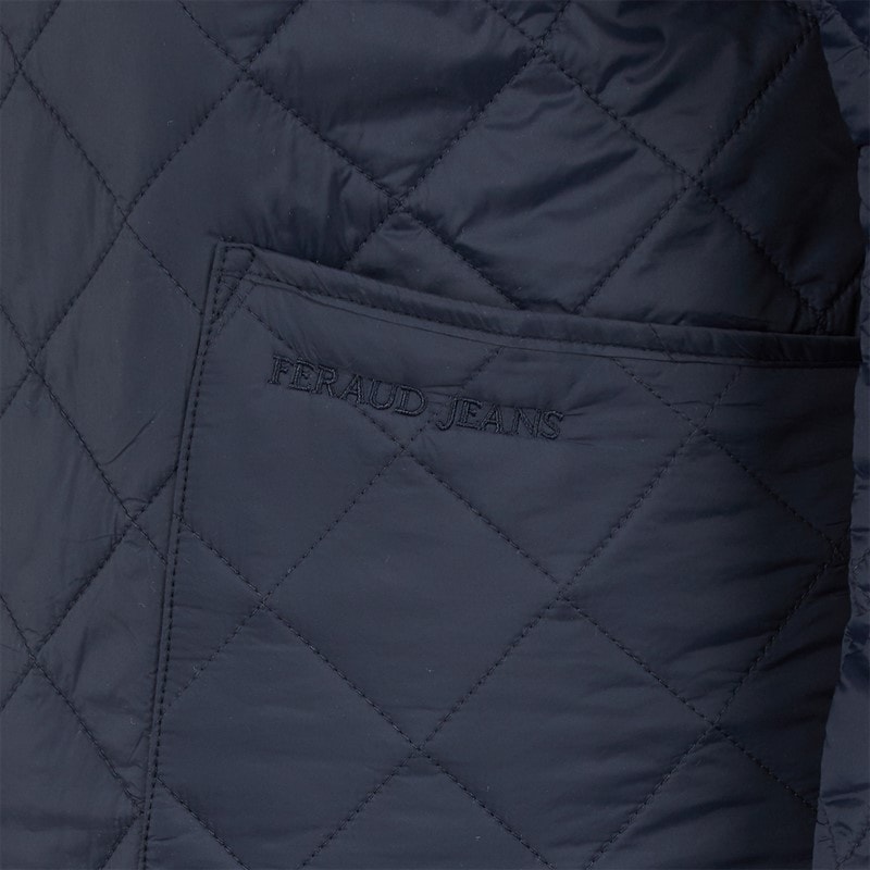 Mens Midweight Quilted Coat Navy - Image 5