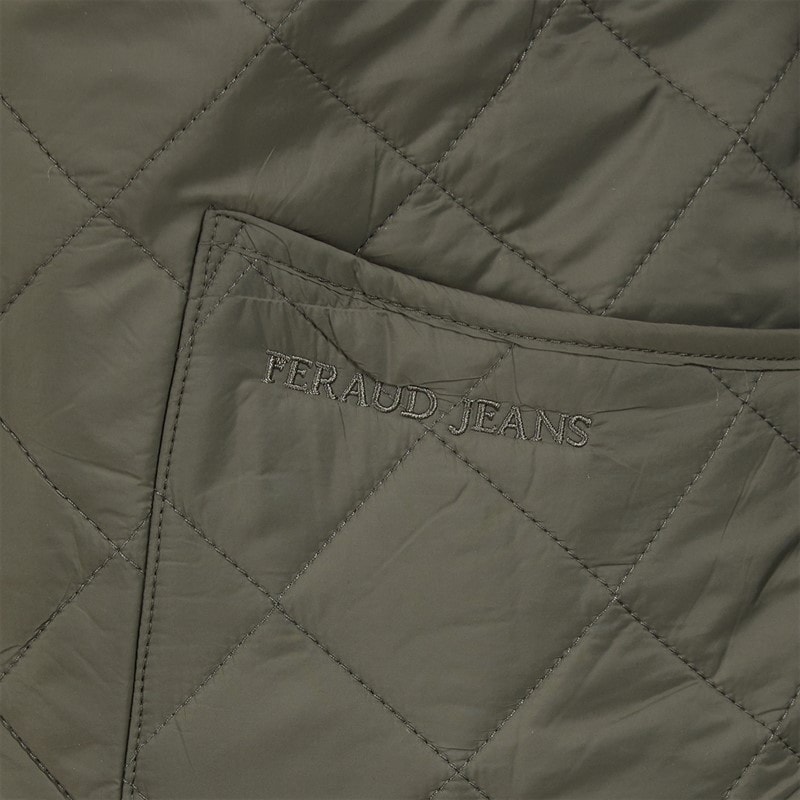 Mens Midweight Quilted Coat Olive - Image 3