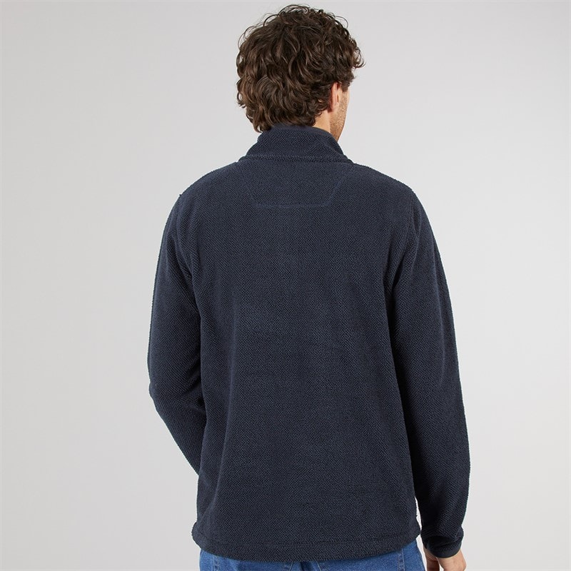 Mens Remington Eco 1/4 Zip Textured Fleece Midnight - Image 2