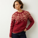 Womens Aaisha Eco Fair Isle Jumper Rhubarb