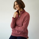 Womens Celina Eco 1/4 Zip Textured Fleece Garnet