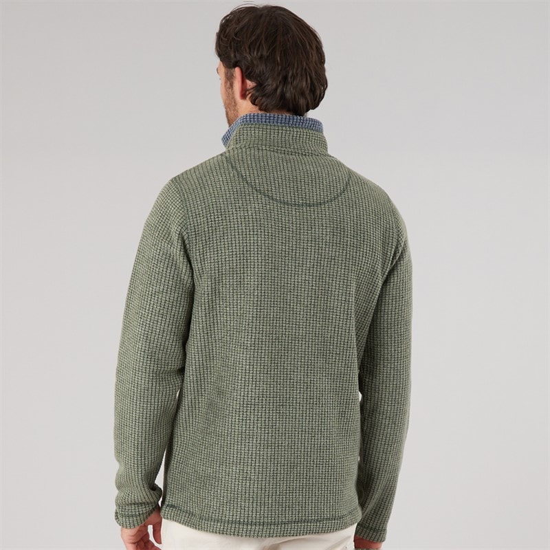 Mens Walker 1/4 Zip Grid Fleece Beetle Green - Image 2