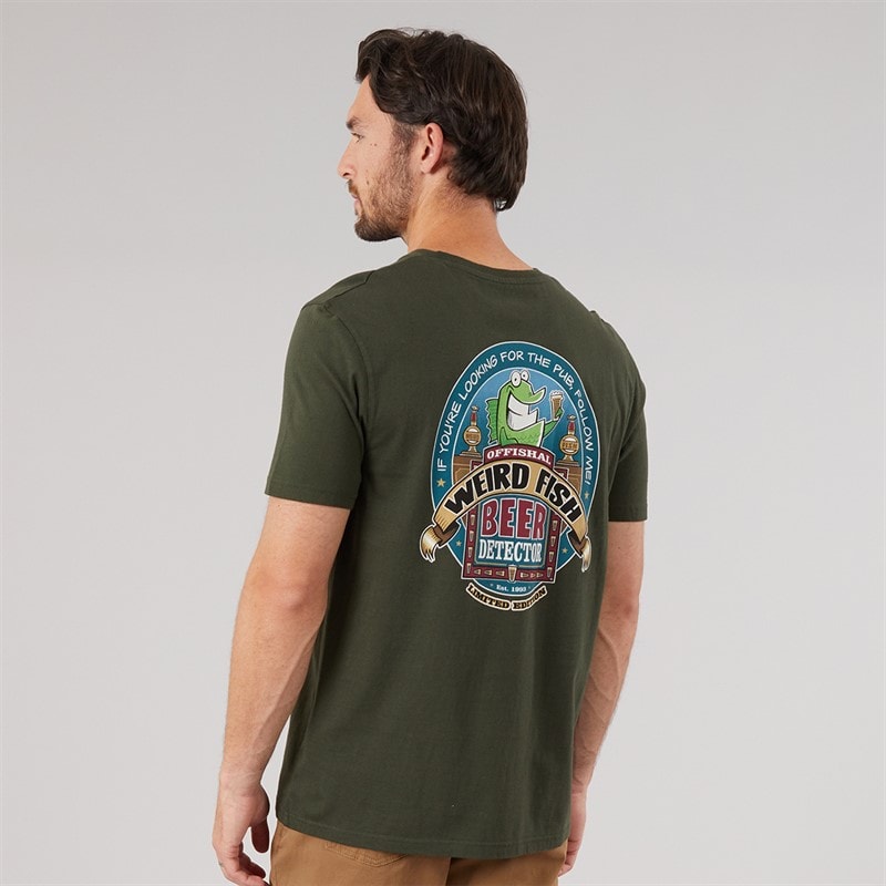 Mens Detector Artist T-Shirt Duck Green - Image 3