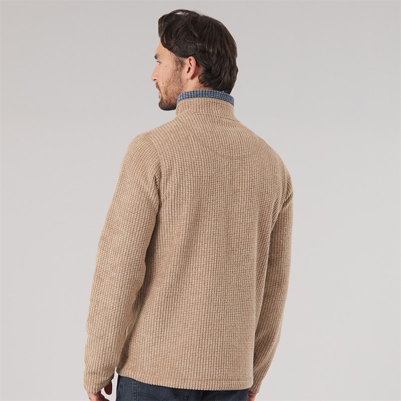 Mens Walker 1/4 Zip Grid Fleece Cola - Image 2