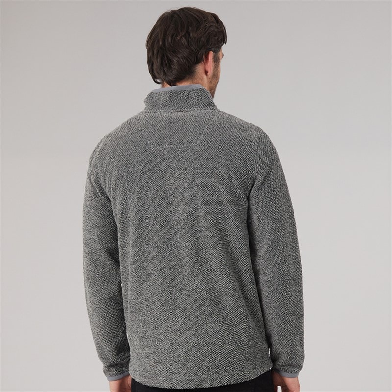 Mens Remington 1/4 Zip Textured Fleece Frost Grey - Image 2