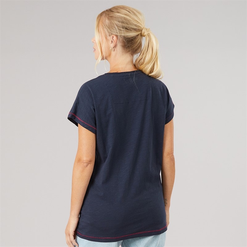 Womens Sunburst Graphic T-Shirt Navy - Image 2