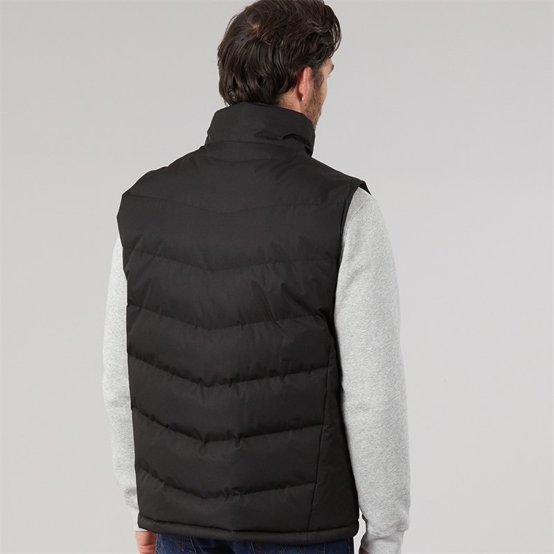 Mens Brecker Padded Gilet Vest Black - Image 2